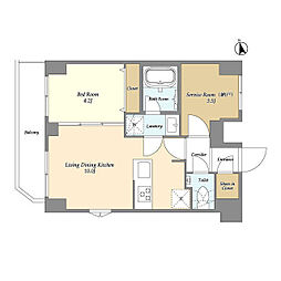 JR京浜東北・根岸線 大森駅 徒歩10分の賃貸マンション 8階1SLDKの間取り