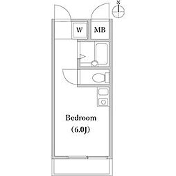 ヴェラハイツ大島 4階ワンルームの間取り
