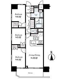 プレシス八王子 2階3LDKの間取り