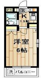 JR東北本線 古河駅 徒歩8分の賃貸マンション 4階1Kの間取り