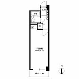JR総武線 千駄ケ谷駅 徒歩8分の賃貸マンション 1階ワンルームの間取り