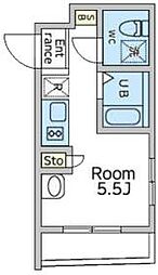 Ｆｅｒｉｅ　白金 1階ワンルームの間取り