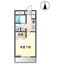 JR武豊線 乙川駅 徒歩17分の賃貸アパート 2階1Kの間取り