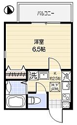 京王線 京王八王子駅 徒歩7分の賃貸アパート 1階1Kの間取り