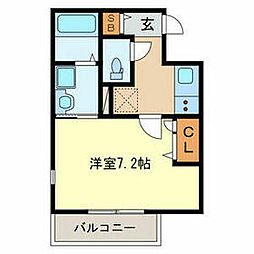 東武伊勢崎線 新越谷駅 徒歩10分の賃貸アパート 3階1Kの間取り