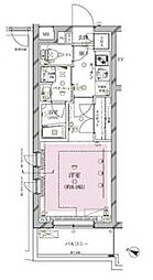 東急東横線 都立大学駅 徒歩11分の賃貸マンション 5階1Kの間取り