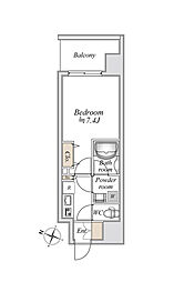 都営三田線 板橋本町駅 徒歩2分の賃貸マンション 4階1Kの間取り