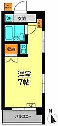 東京メトロ副都心線 西早稲田駅 徒歩8分の賃貸マンション 2階ワンルームの間取り