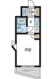 京急本線 京急蒲田駅 徒歩12分の賃貸マンション 4階ワンルームの間取り