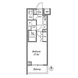 都営浅草線 本所吾妻橋駅 徒歩10分の賃貸マンション 2階1Kの間取り