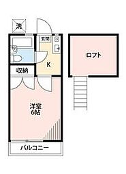 第三メゾン萩原 2階1Kの間取り
