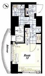都営三田線 御成門駅 徒歩3分の賃貸マンション 5階1Kの間取り