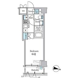 JR山手線 渋谷駅 徒歩8分の賃貸マンション 3階1Kの間取り