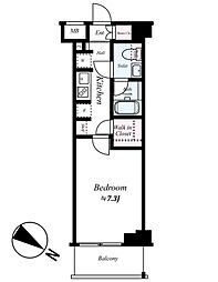JR埼京線 北赤羽駅 徒歩7分の賃貸マンション 3階1Kの間取り
