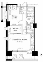 パークアクシス西船橋本郷町 4階2LDKの間取り
