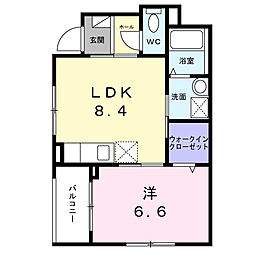ｍｏｄｅｒｎｏ（モデルノ） 1階1LDKの間取り