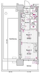 ガーラ・アヴェニュー木場 9階2Kの間取り