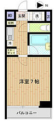 ミッテル三田II 7階1Kの間取り