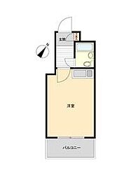 京王線 幡ヶ谷駅 徒歩10分の賃貸マンション 2階ワンルームの間取り