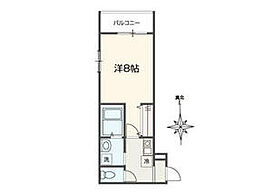 ＭＥＬＤＩＡ東青梅 2階1Kの間取り