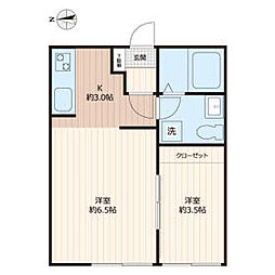 シティハイツ 1階1LDKの間取り