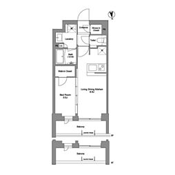 都営浅草線 戸越駅 徒歩10分の賃貸マンション 3階1LDKの間取り