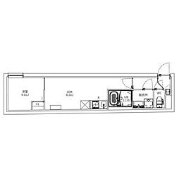 東京メトロ東西線 神楽坂駅 徒歩8分の賃貸マンション 4階1LDKの間取り