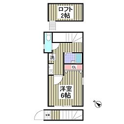 都営三田線 本蓮沼駅 徒歩4分の賃貸アパート 2階1Kの間取り