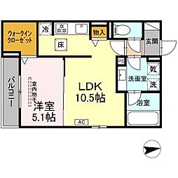 D-ASTRO 105 1階1LDKの間取り