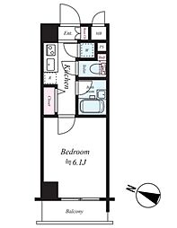 パレステュディオ飯田橋 5階1Kの間取り