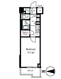 都営三田線 板橋区役所前駅 徒歩5分の賃貸マンション 12階1Kの間取り