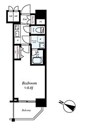 メインステージ駒込ラ・ヴェール 4階1Kの間取り