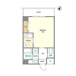 東京メトロ千代田線 町屋駅 徒歩2分の賃貸マンション 3階ワンルームの間取り