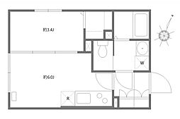 京王線 笹塚駅 徒歩9分の賃貸マンション 1階1DKの間取り
