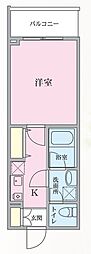プライマル西大井グリーン 2階1Kの間取り