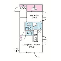 京王井の頭線 神泉駅 徒歩5分の賃貸マンション 3階1LDKの間取り