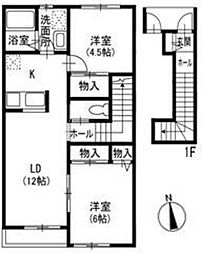 東葉高速鉄道 東海神駅 徒歩4分の賃貸アパート 1階2LDKの間取り