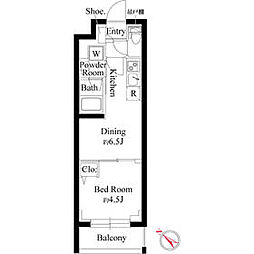 JR京浜東北・根岸線 赤羽駅 徒歩9分の賃貸マンション 3階1DKの間取り