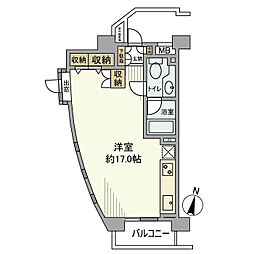 フリーディオ大崎 803 8階ワンルームの間取り