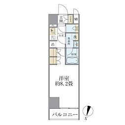 ＣＯＣＯ−ＣＨＩＬＬ　ＫＡＭＥＡＲＩ 8階1Kの間取り