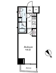 東武東上線 中板橋駅 徒歩11分の賃貸マンション 2階1Kの間取り