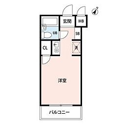 メープルコート駒沢 3階ワンルームの間取り