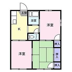 アーバンハイツ 2階3Kの間取り