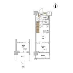 ＲＪＲプレシア蒲田 3階1LDKの間取り