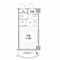 都営大江戸線 落合南長崎駅 徒歩6分の賃貸マンション 4階ワンルームの間取り