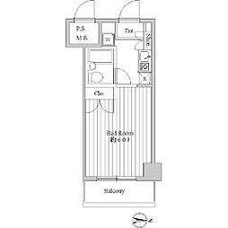 東急池上線 池上駅 徒歩7分の賃貸マンション 2階1Kの間取り