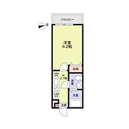 京成松戸線 上本郷駅 徒歩10分の賃貸アパート 1階1Kの間取り