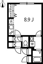 東急大井町線 大岡山駅 徒歩5分の賃貸マンション 2階ワンルームの間取り