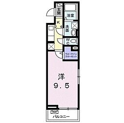 カニ・エヒク・カシワ 3階1Kの間取り
