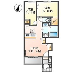 JR東海道本線 沼津駅 バス23分 牛臥入口下車 徒歩5分の賃貸アパート 1階2LDKの間取り